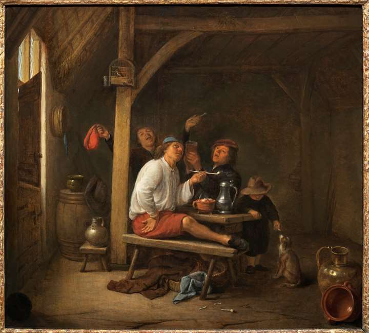 Barn Interior with a Merry Company